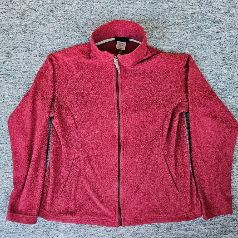 Vtg Patagonia Women's XL Full Zip Synchilla Fleece Jacket Red Made In USA Hiking